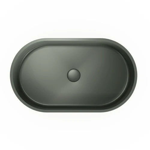Oval Dark Green Bathroom Sink