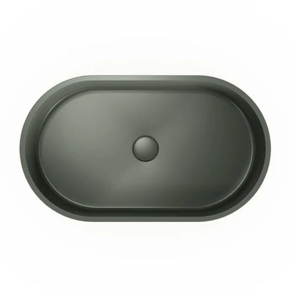 Oval Dark Green Bathroom Sink