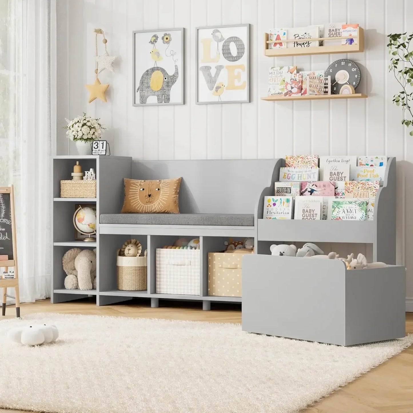 Kids Reading Nook with Bench