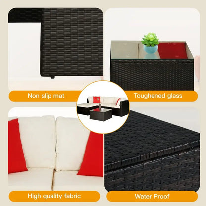 Patio Sofa Wicker Sectional