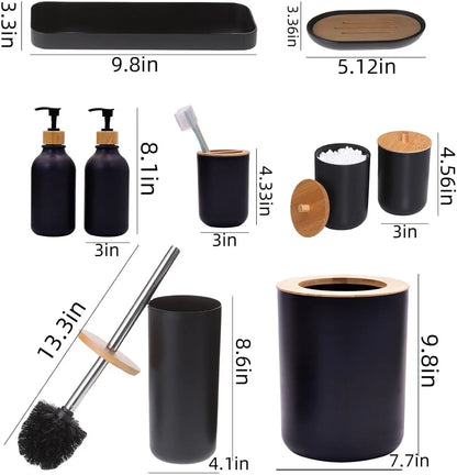 9-Piece Matte Black Bathroom Set