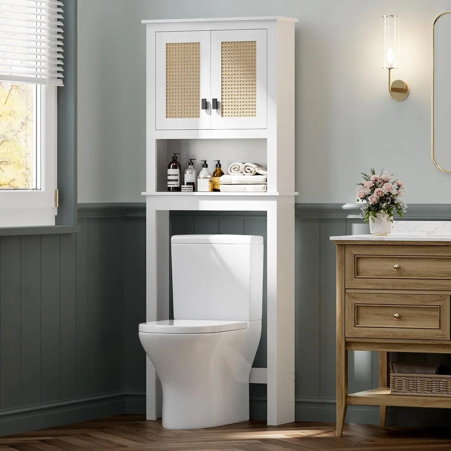 Farmhouse White Storage Cabinet