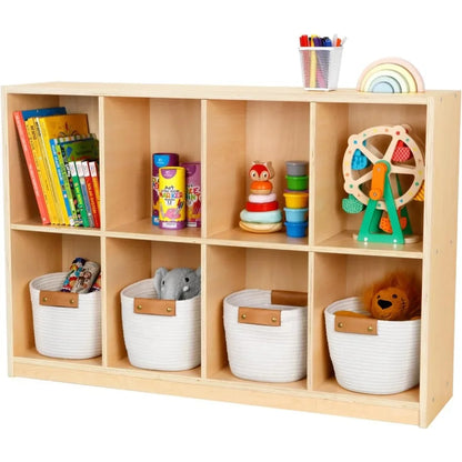 "8-Compartment Wooden Storage Cabinet – – Ideal for Playroom, Kindergarten &