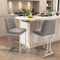 24"Counter Height Bar Stools Set of 4, White Counter Stools with Back and Gold Metal Frame, Modern Luxury Barstools with Footres