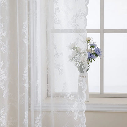 floral chiffon lace curtain