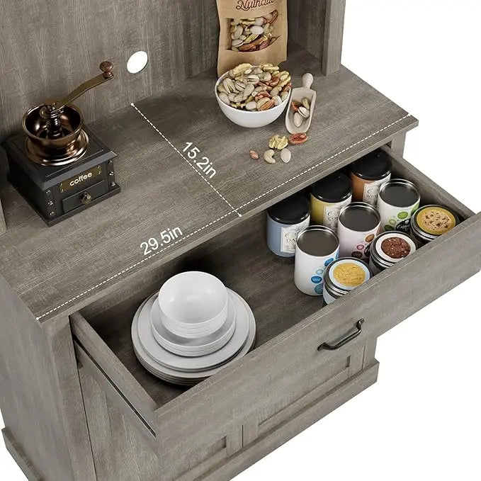 Freestanding Buffet Glass Doors