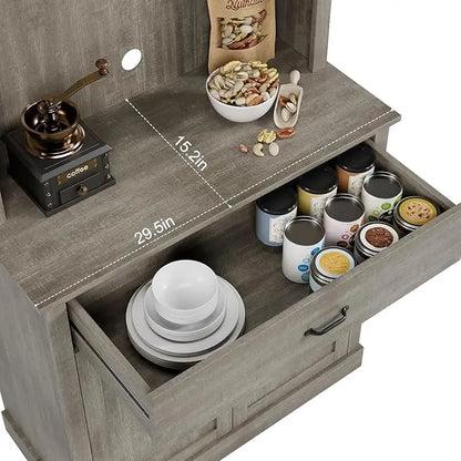 Freestanding Buffet Glass Doors