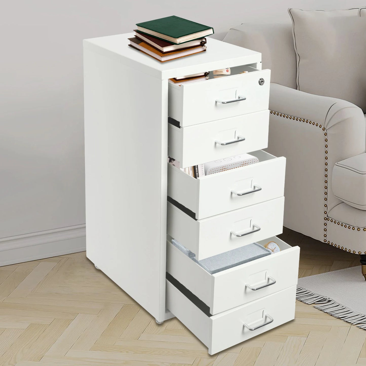 6 Drawer File Cabinet with Lock
