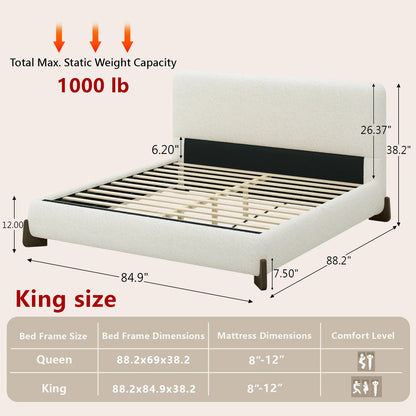 QueenSize Boucle Bed Frame