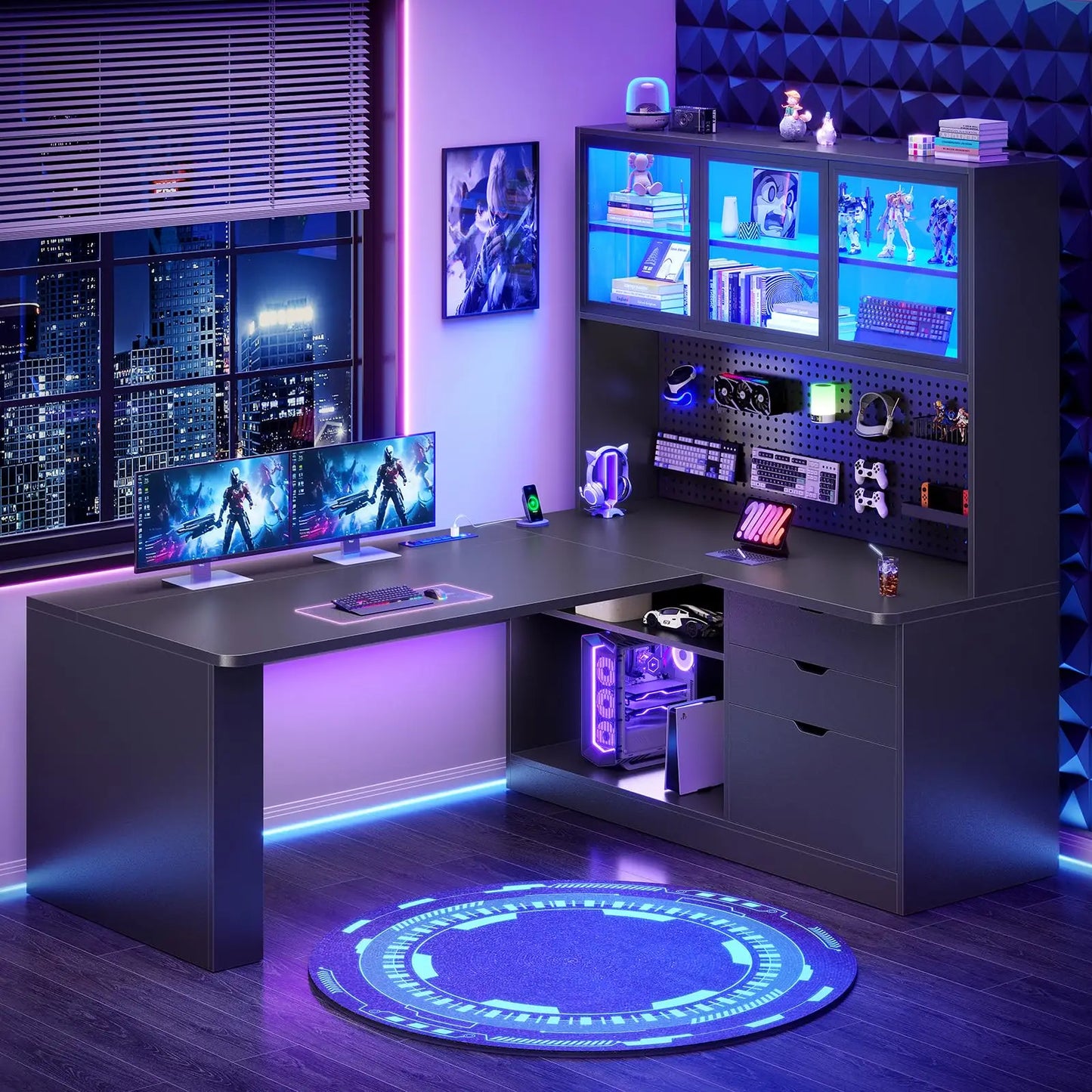 L Shaped Corner Gaming Desk