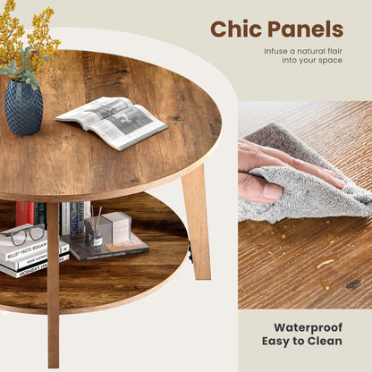 Wood Round Coffee Table