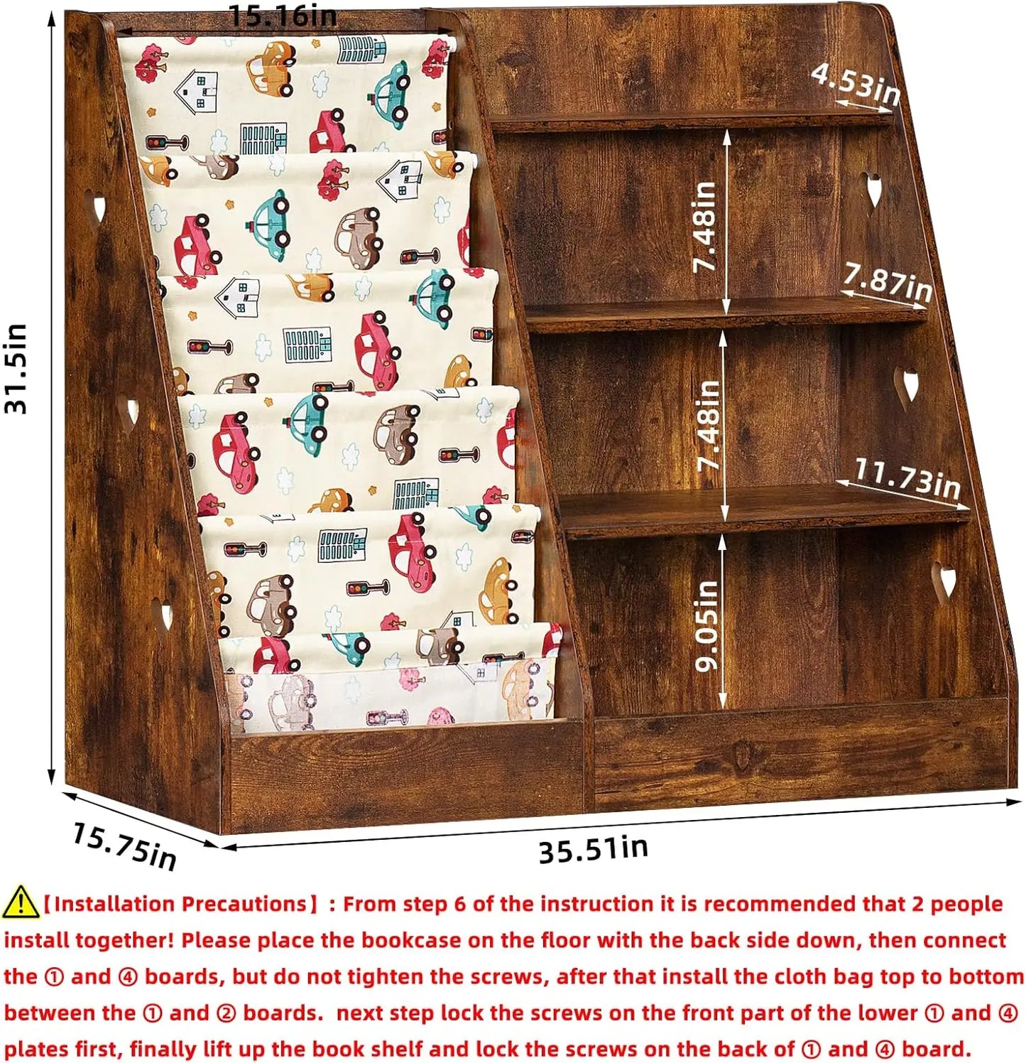 4-Tier Kids Bookshelf