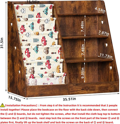 4-Tier Kids Bookshelf