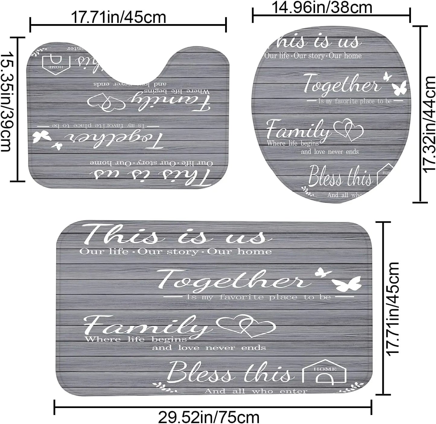 4-Piece Grey Bathroom Set