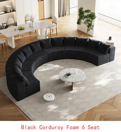 Curved Modular Sectional Foam Sofa