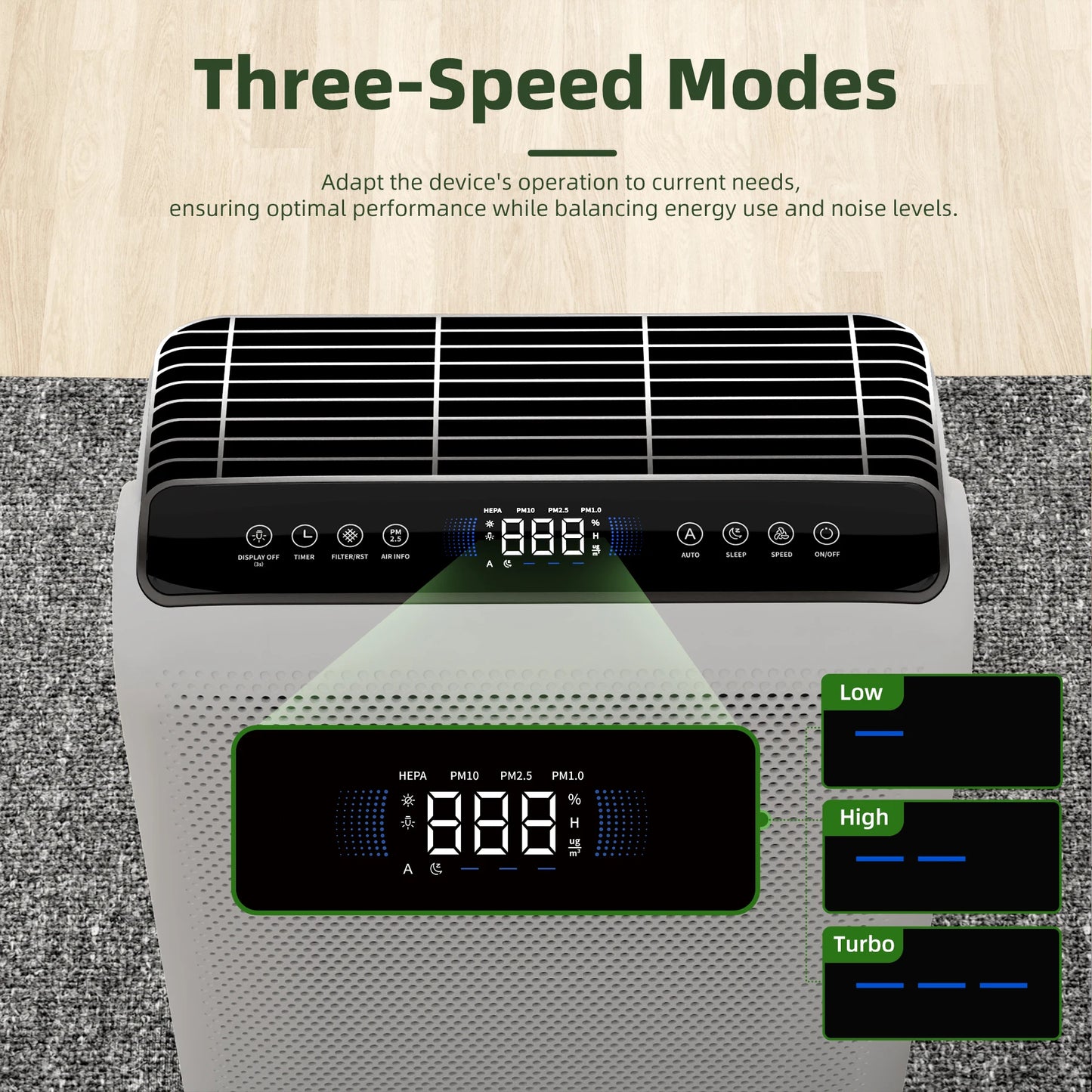 Touch Control Air Purifier 3 Speed