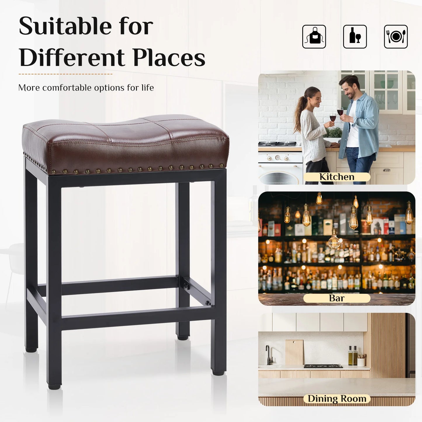 Saddle-Style Bar Stools