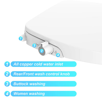 Non-Electric Round Bidet Toilet Seat