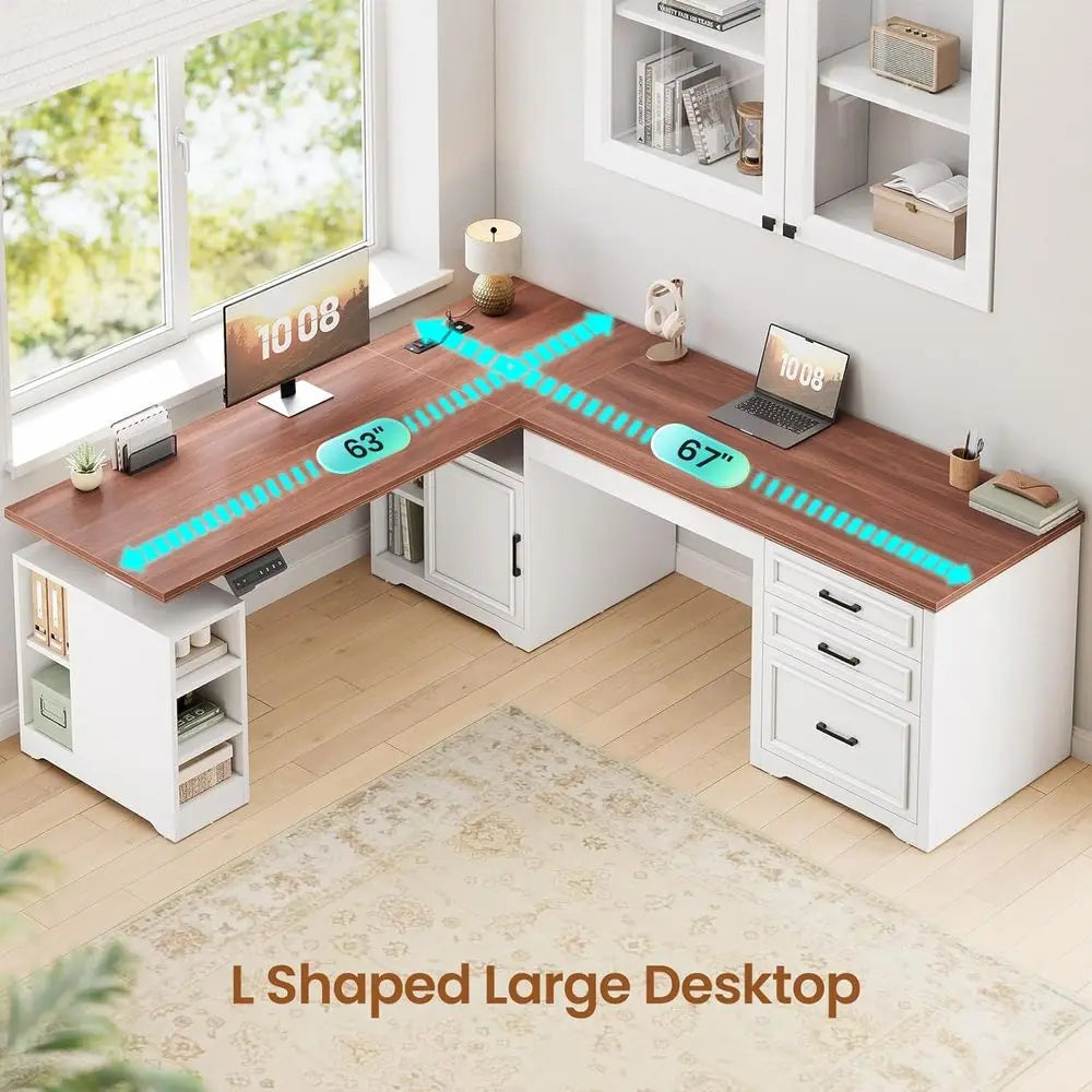 L-Shaped Electric Standing Desk