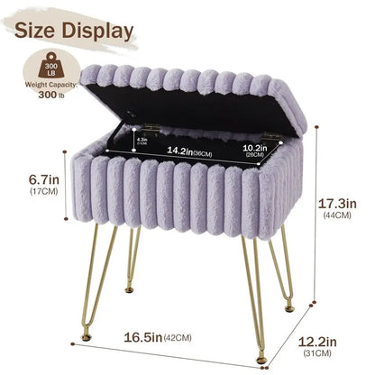 Faux Fur Stools for Vanity