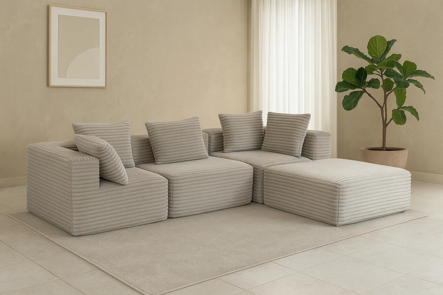 Sectional boneless Couch withModern Sofa with  Upholstered Couches for Room