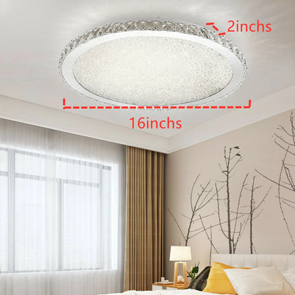 16" Round Modern Crystal Ceiling Light
