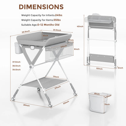 Portable Height Diaper Care Station