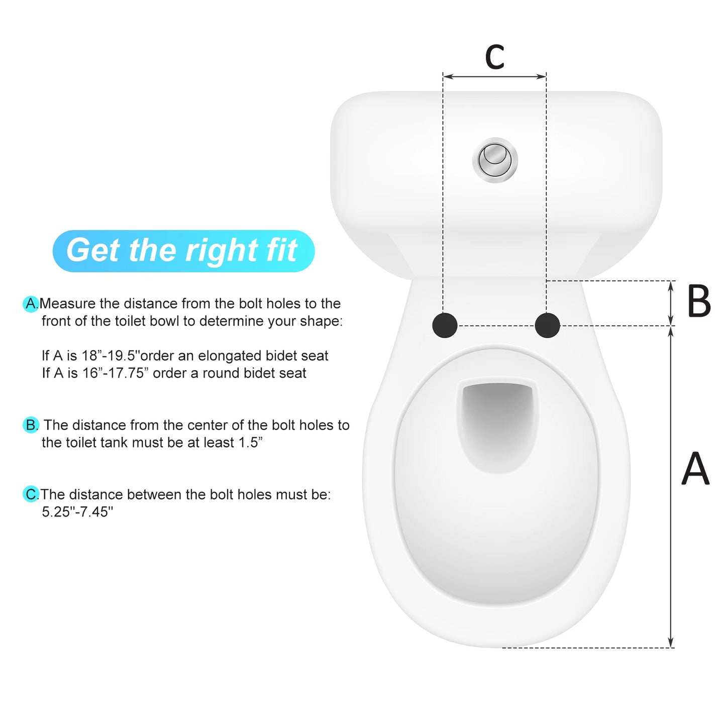 Non-Electric Round Bidet Toilet Seat