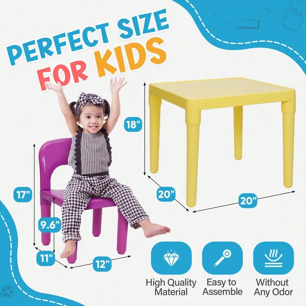 Kids Table and 4 Chairs Play Set