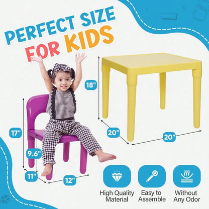 Kids Table and 4 Chairs Play Set