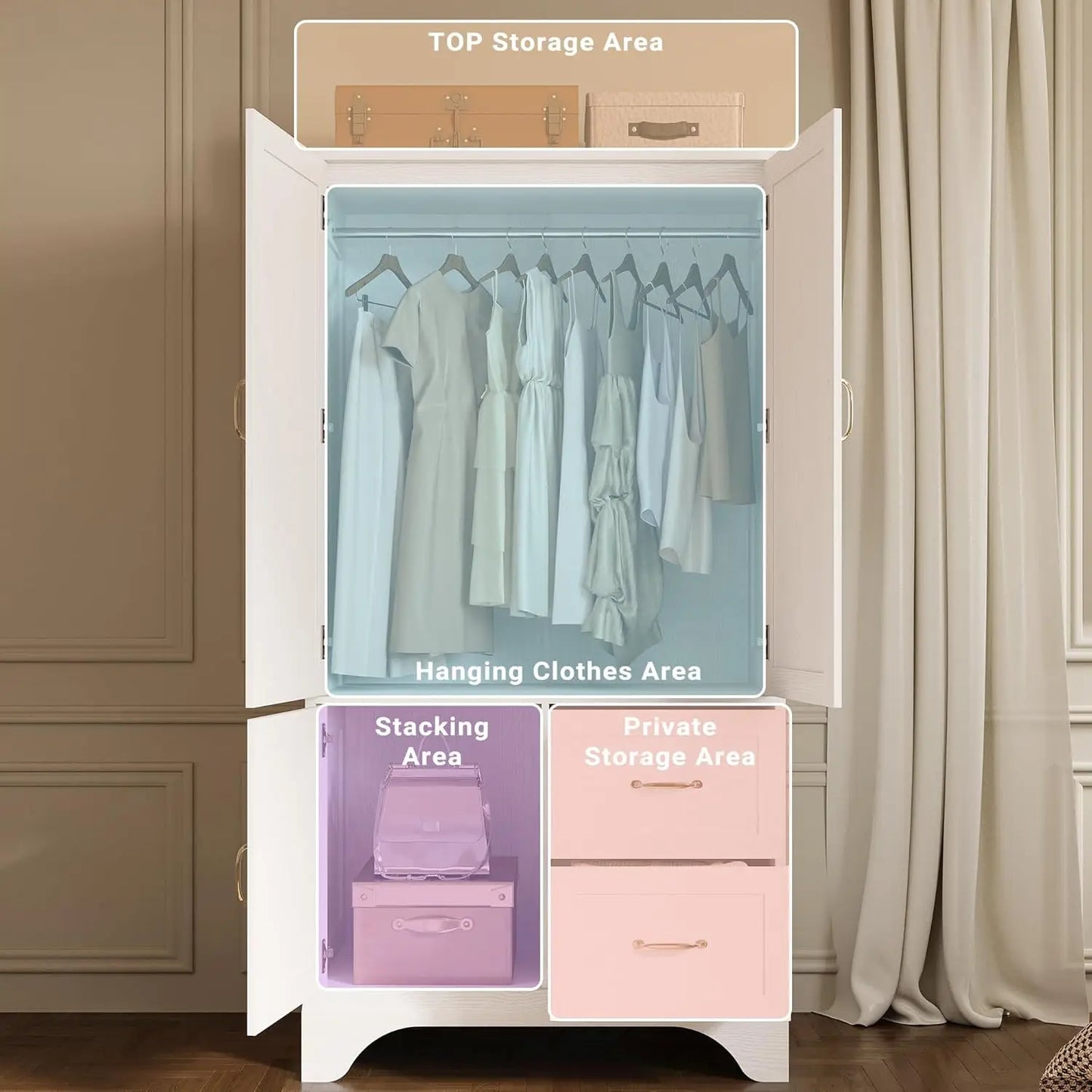 White Wooden Armoire