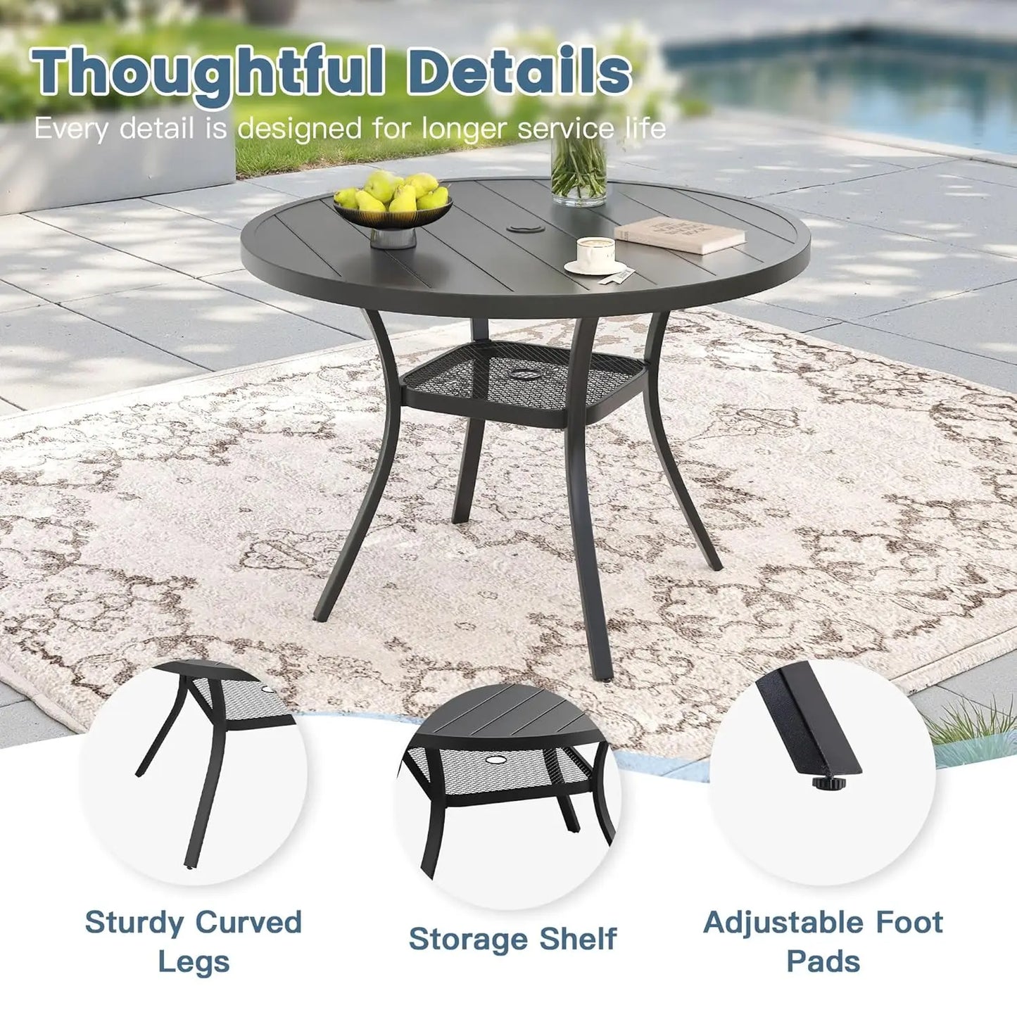 5 Pieces Outdoor Patio Dining Set