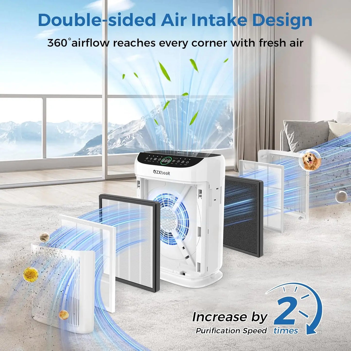 Large Room Air Purifier with  PM2.5 Sensor