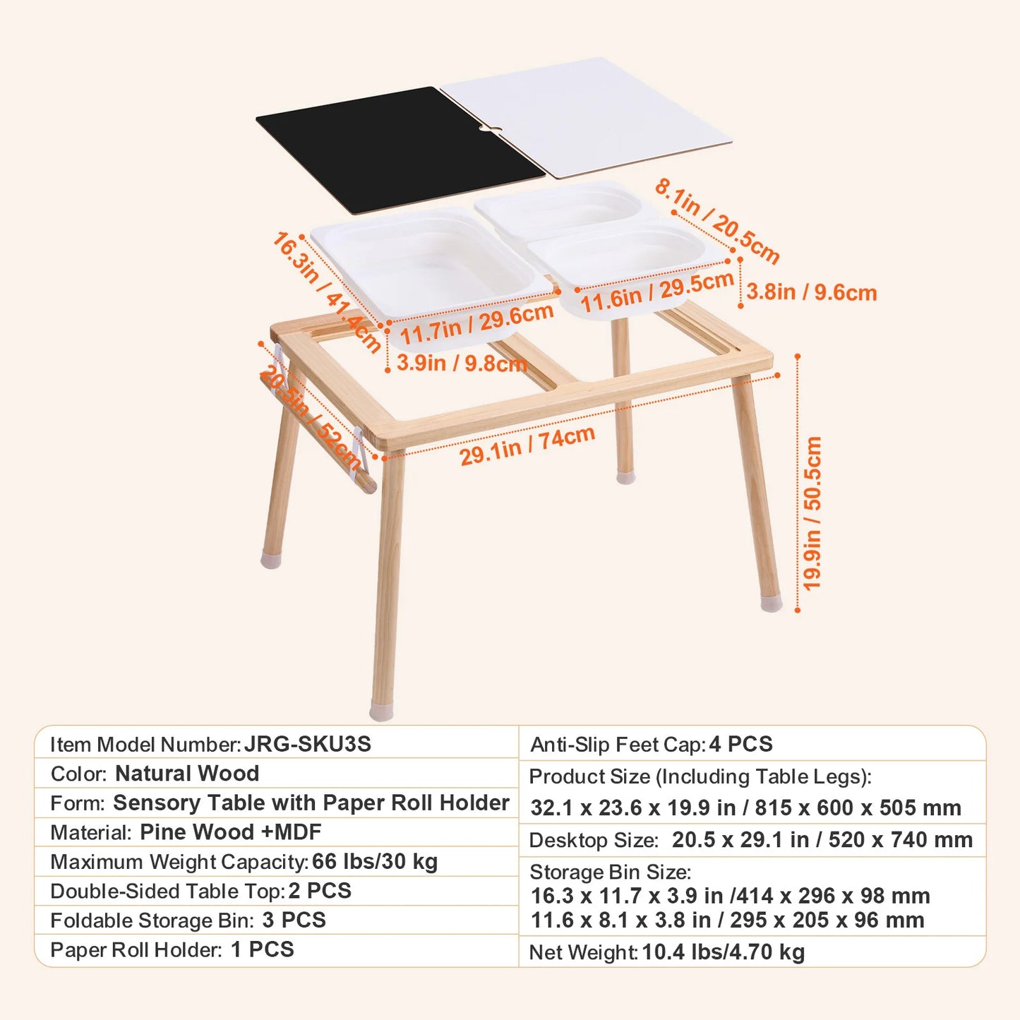 Wooden Sensory Table for Kids Activity