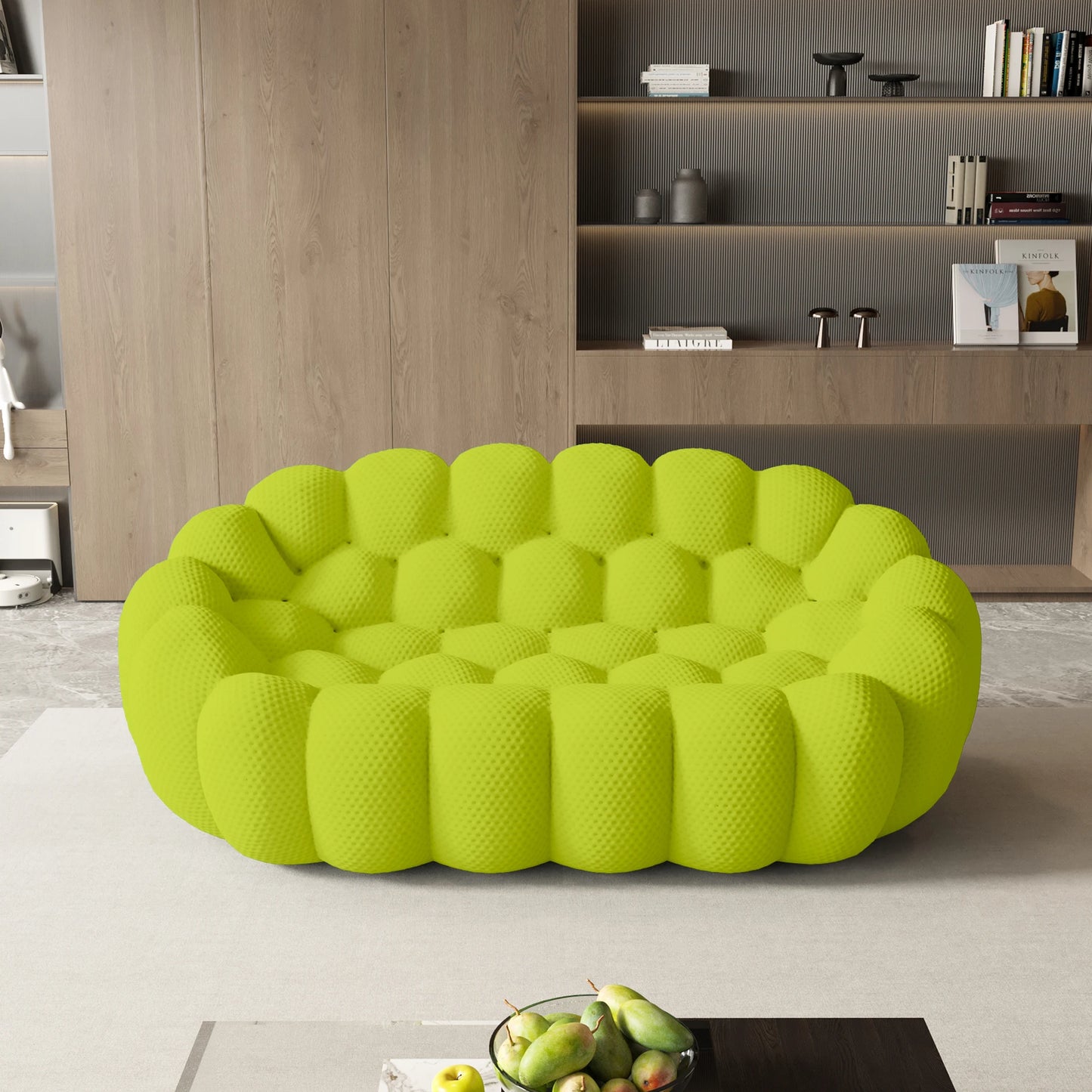 78'' Modern Curved Boneless Sofa Football-Shaped Lazy Floor Sofas
