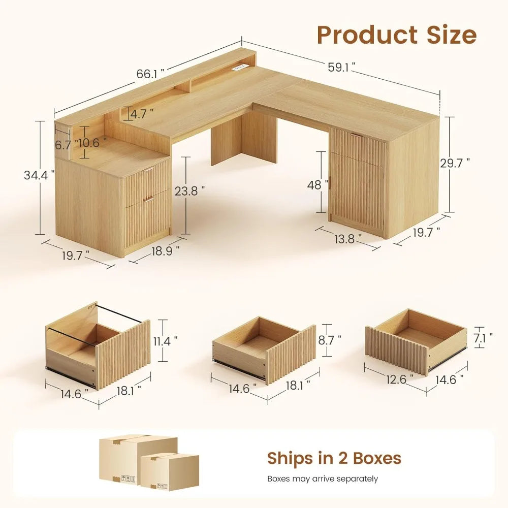 Modern L-Shaped Office Desk