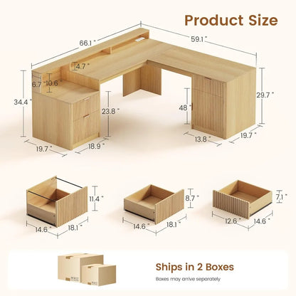 Modern L-Shaped Office Desk