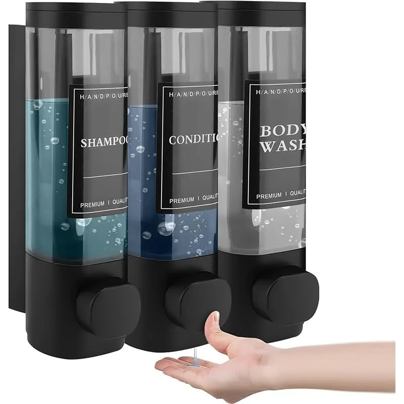 Wall-mounted   3-in-1 Shampoo and Conditioner Dispenser