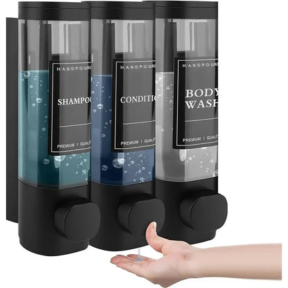 Wall-mounted   3-in-1 Shampoo and Conditioner Dispenser