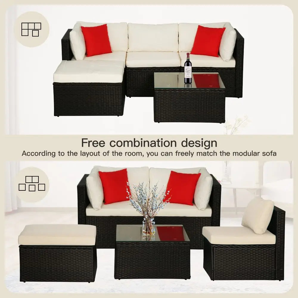 Patio Sofa Wicker Sectional