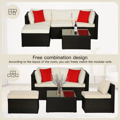 Patio Sofa Wicker Sectional