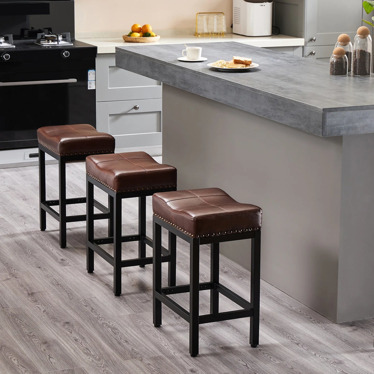 Saddle-Style Bar Stools
