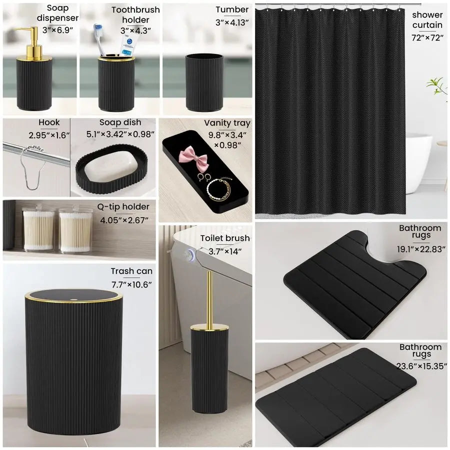 Gold Bathroom Accessories Set