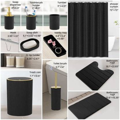 Gold Bathroom Accessories Set