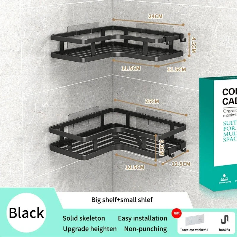 6PCS Double-layer Stainless Steel Corner Shelf