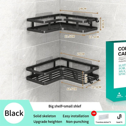 6PCS Double-layer Stainless Steel Corner Shelf