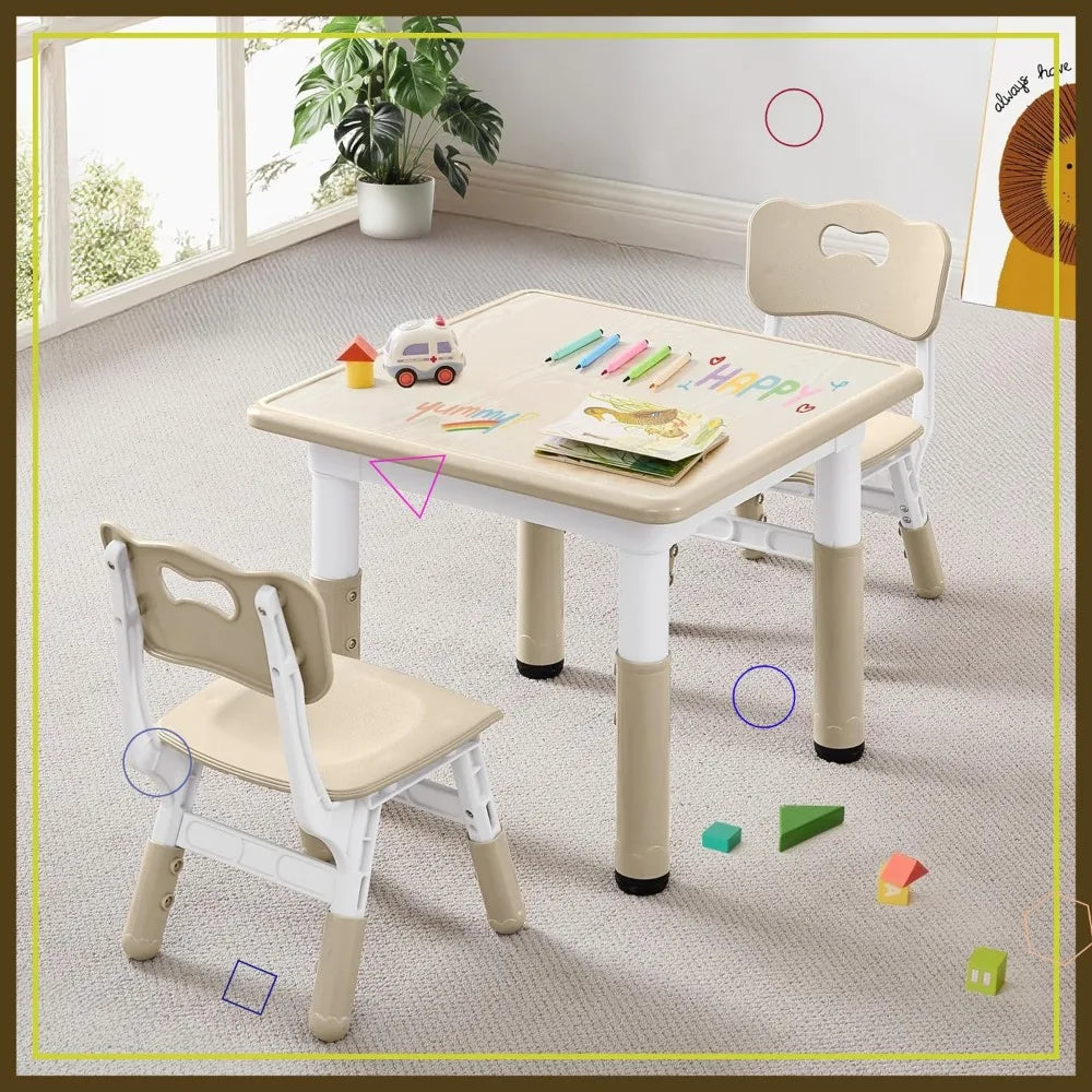 Adjustable Kids Table & 2 Chairs Set