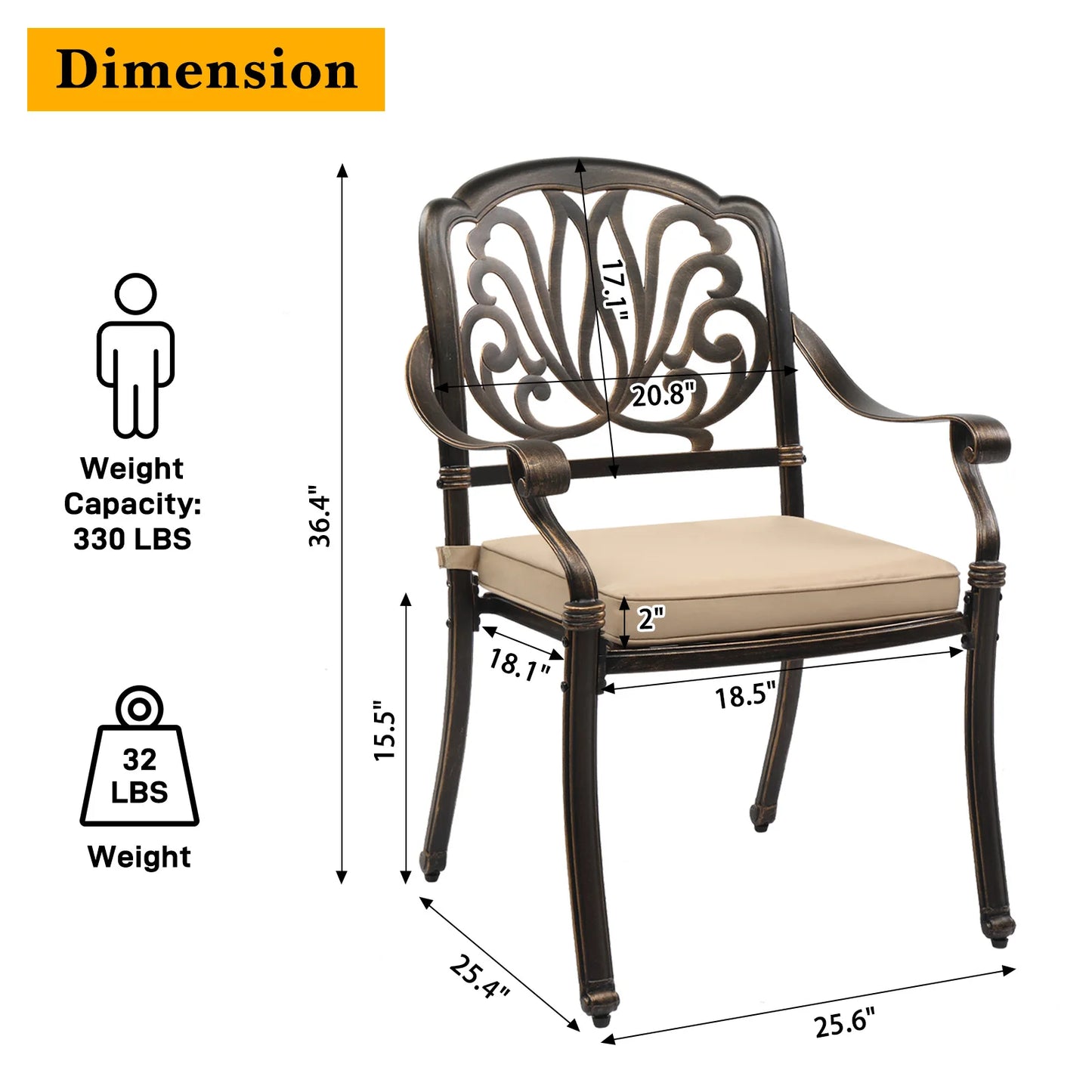 Outdoor Bistro Chairs Antique Bronze