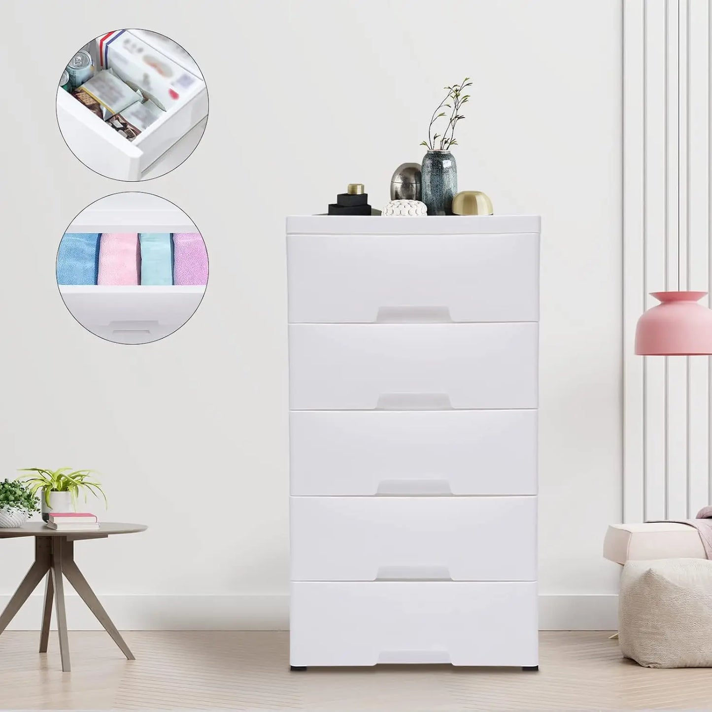 White Plastic Storage Dressers