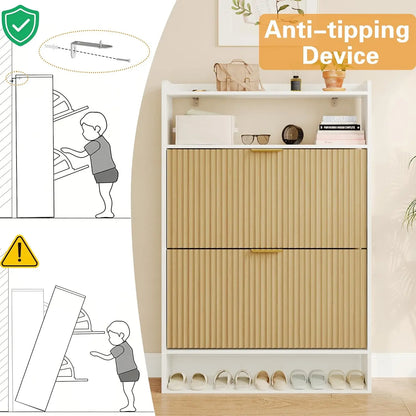 Modern  Wood Shoe Organizer